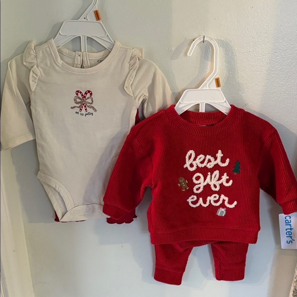 Carter's 2 Christmas Outfit Set Bundle